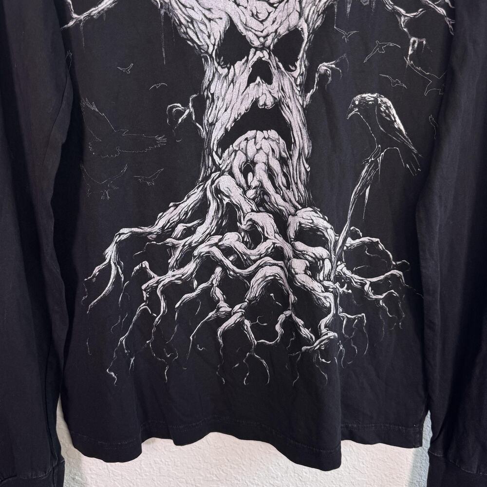 Affliction Haunted Mound Sematary Shirt Mens Medium Long Sleeve Graphic Tee NEW - Picture 5 of 9